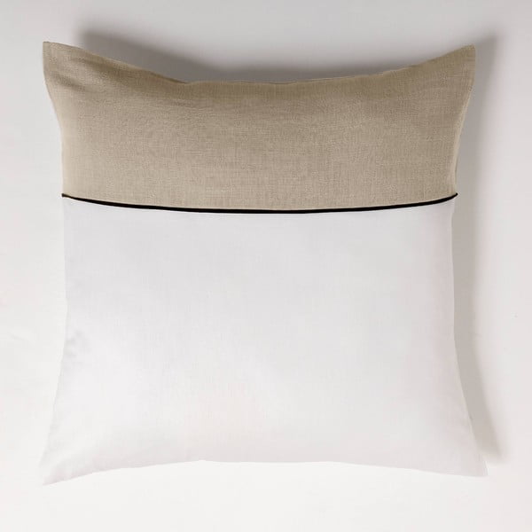 Bílé/béžové bavlněné povlečení na dvoulůžko/prodloužené 240x220 cm Gabrielle – douceur d'intérieur-image-3