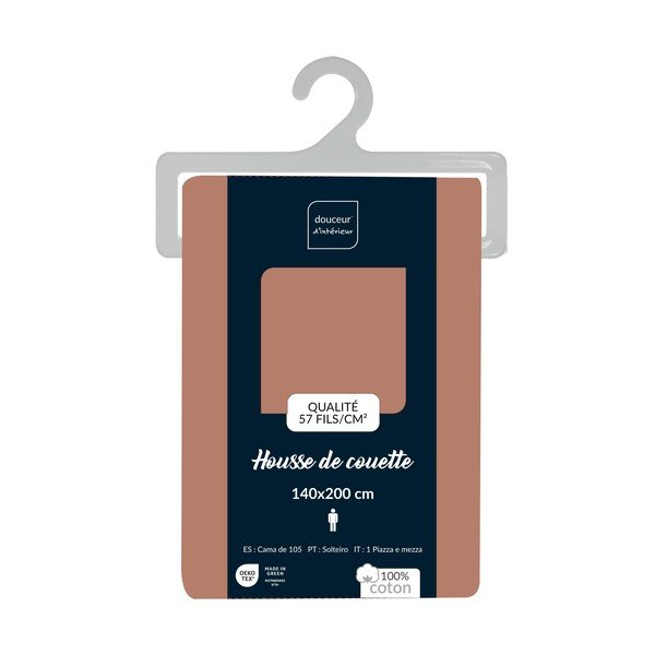 Bavlněný povlak na peřinu na jednolůžko v lososové barvě 140x200 cm Lina – douceur d'intérieur-image-2