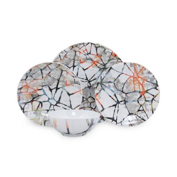 24dílná sada porcelánového nádobí Kütahya Porselen Abstract
