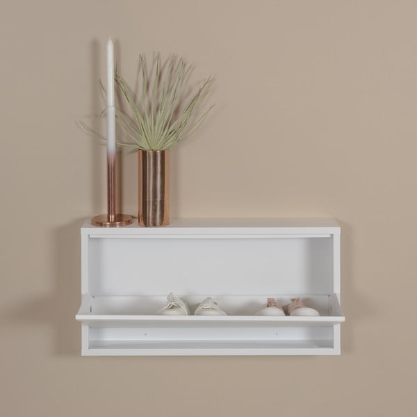 Bílý kovový výklopný botník 75x37,5x12,5 cm Billy – Spinder Design-image-1