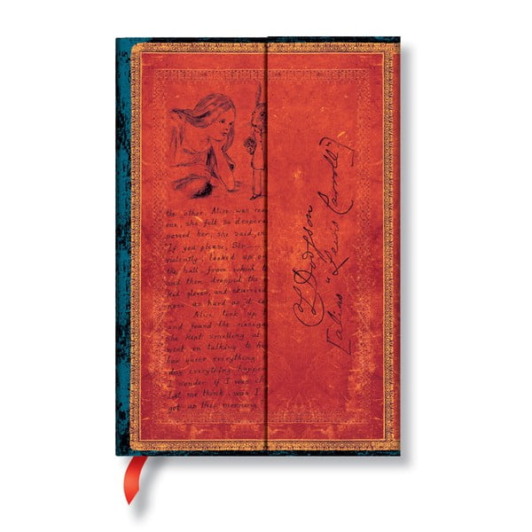 Linkovaný zápisník s tvrdou vazbou Paperblanks Alice in Wonderland, 9,5 x 14 cm
