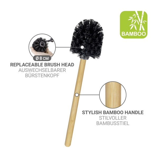 Bílý/v přírodní barvě ocelový stojan na toaletní papír se štětkou Rivalta – Wenko-image-4