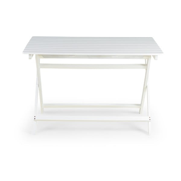 Bílý zahradní stůl z akáciového dřeva Bonami Essentials Natur, 114 x 88 cm-image-1