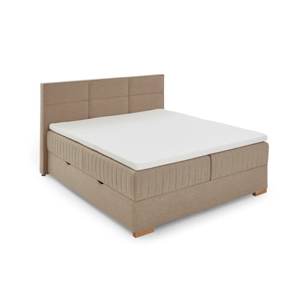 Béžová boxspring postel s úložným prostorem 180x200 cm Tambo – Meise Möbel