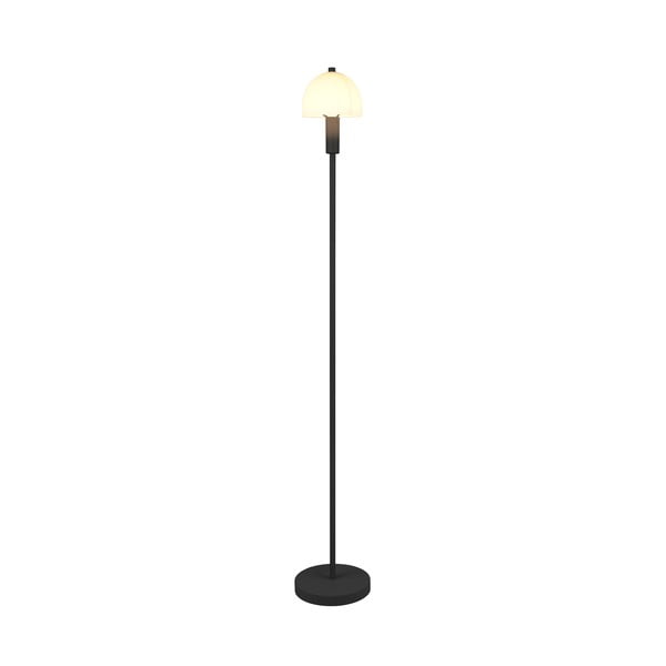Černá stojací lampa se skleněným stínidlem (výška 120 cm) Glenn – Trio-image-1