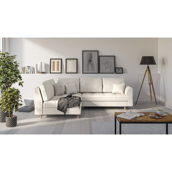Krémová rohová pohovka (levý roh) Ariella – Ropez-image-1