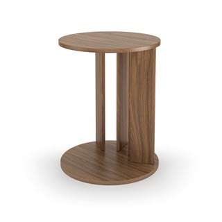 Kulatý konferenční stolek s deskou v dekoru ořechového dřeva ø 50 cm Nora - TemaHome