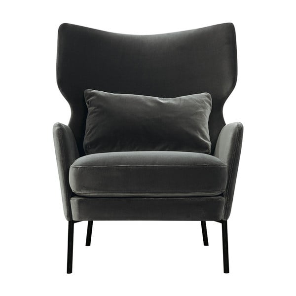Tmavě šedé křeslo ušák Alex - Sits-image-2
