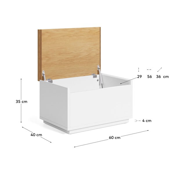 Truhla v dekoru dubu v přírodní barvě 60x35 cm Abilen – Kave Home-image-4