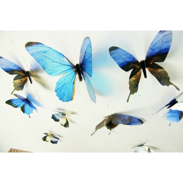 Sada 18 modrých adhezivních 3D samolepek Ambiance Butterflies-image-3