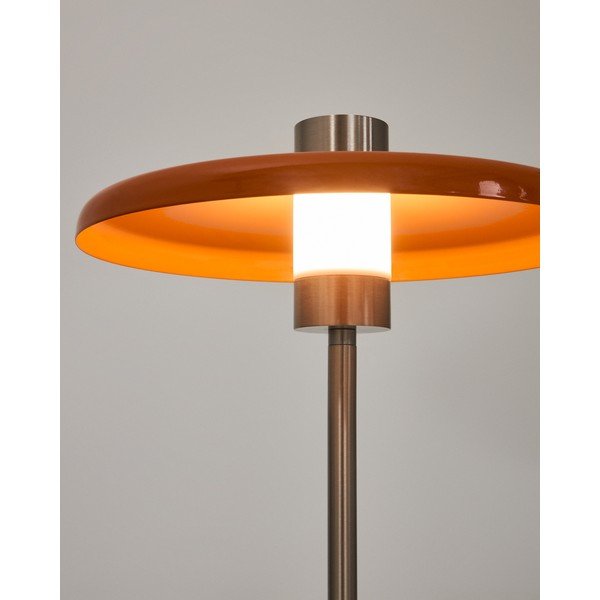 Oranžová stojací lampa s kovovým stínidlem (výška 130 cm) Nuvira – Kave Home-image-2