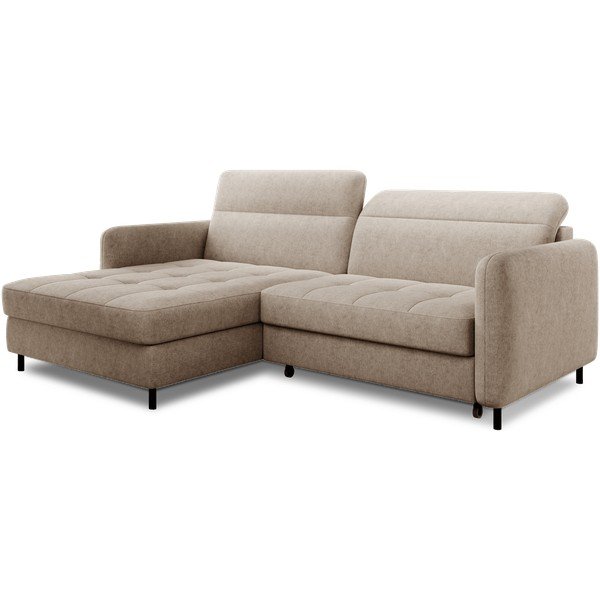 Béžová žinylková rozkládací/s úložným prostorem rohová pohovka (levý roh/s lenoškou) Gomsi – ELTAP-image-2