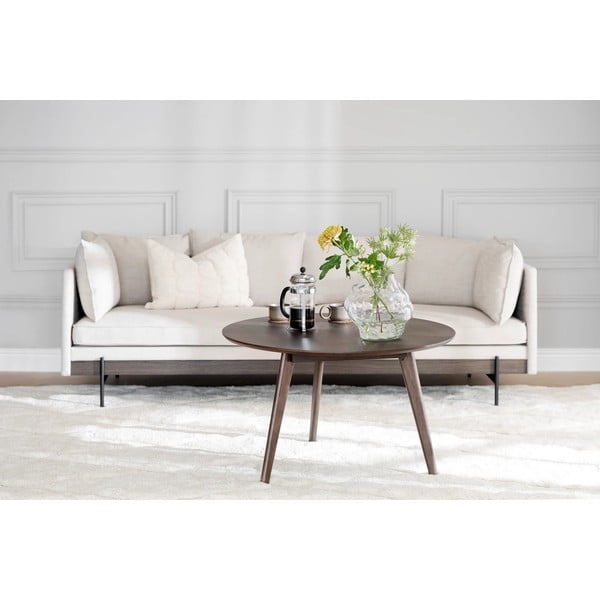 Kulatý konferenční stolek v dekoru dubu v přírodní barvě 90x90 cm Yumi - Rowico-image-3