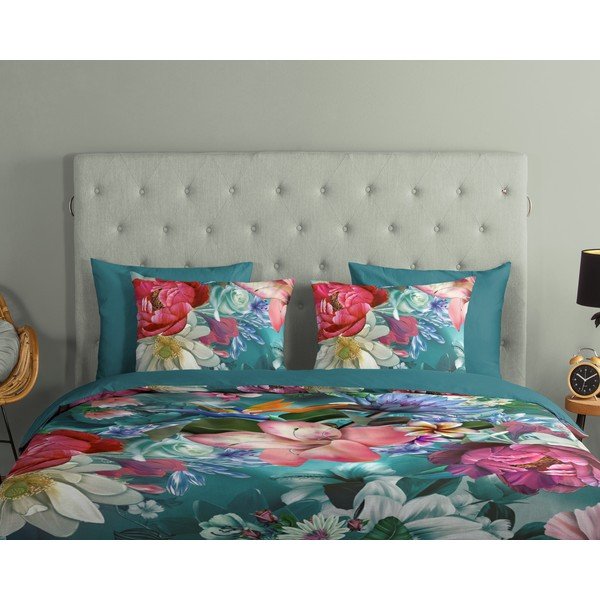 Tyrkysové bavlněné povlečení na jednolůžko 140x200 cm – Good Morning-image-2