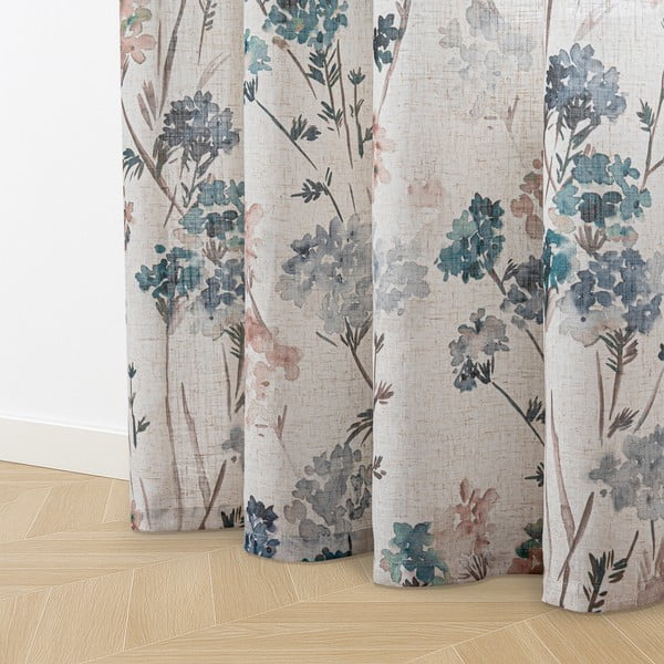 Světle modrý/krémový závěs 135x250 cm Flosi – Restilo-image-2