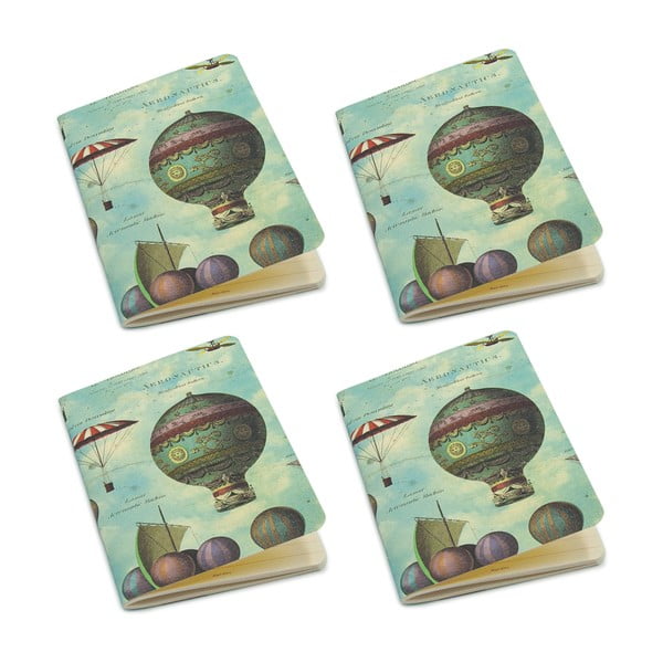 Sešity v sadě 4 ks 192 stránek formát A6 Baloons – Kartos-image-1