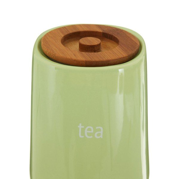 Zelená dóza na čaj s bambusovým víkem Premier Housewares Fletcher, 800 ml-image-4