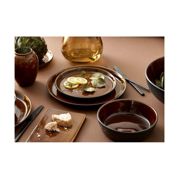 Černý/jantarový dezertní  talíř z kameniny ø 21 cm Gastro Black/Amber – Bitz-image-4