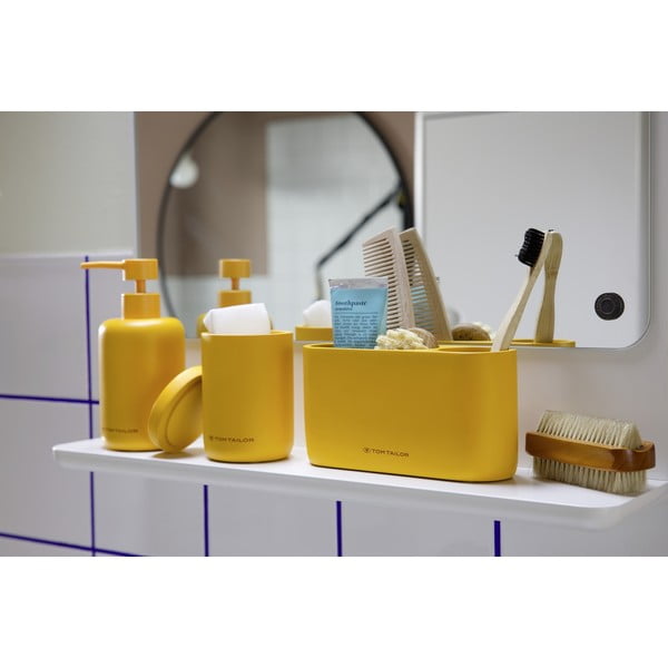 Kelímek na zubní kartáčky z polyresinu v hořčicové barvě Tom Tailor T-Color Bath – Wenko-image-3