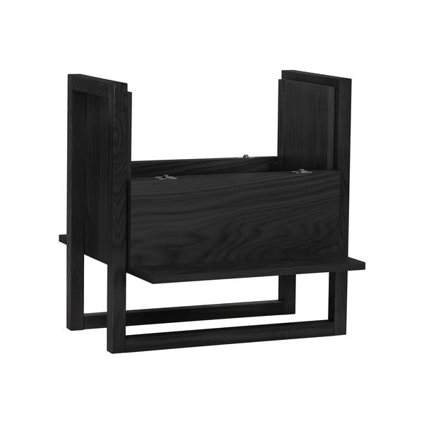 Černá vinotéka z dubového dřeva 59x60 cm NewEst - Woodman-image-3