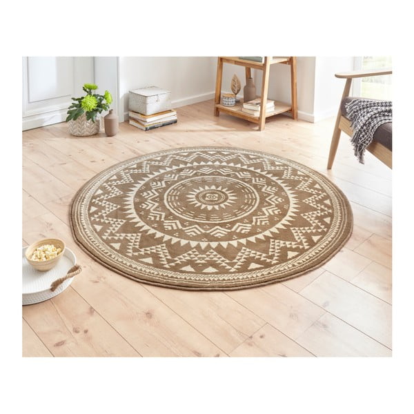 Hnědý koberec Hanse Home Celebration Valencia, ⌀ 140 cm-image-1