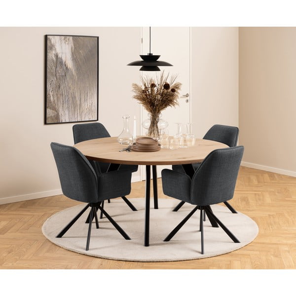 Tmavě šedá čalouněná jídelní křesla v sadě 2 ks s područkami Glenda – Actona-image-1