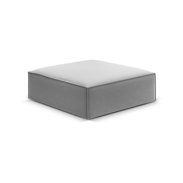 Světle šedá sametová podnožka Vanda – Mazzini Sofas-image-2