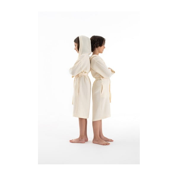 Krémový mušelínový dětský župan velikost 5-6 let Muslin – Foutastic-image-2