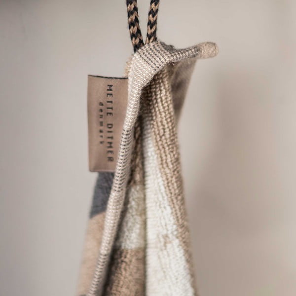 Modro-šedý ručník z bio bavlny 50x90 cm Disorder – Mette Ditmer Denmark-image-3