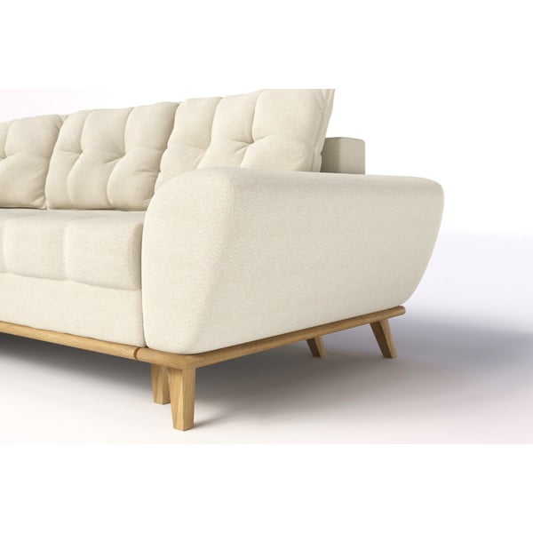 Krémová rozkládací rohová pohovka (levý roh) Balitco – Ropez-image-4