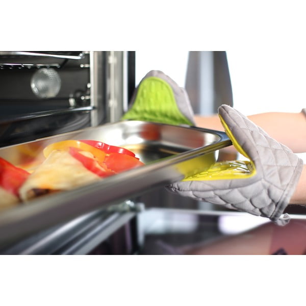 Zeleno-šedá bavlněná chňapka se silikonem Vialli Design-image-2