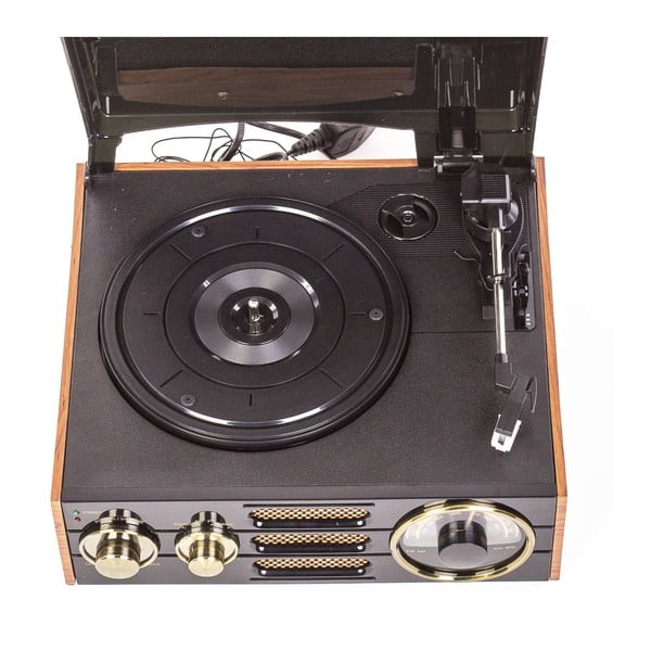 Černý gramofon s rádiem GPO Empire Black TG-192-image-4