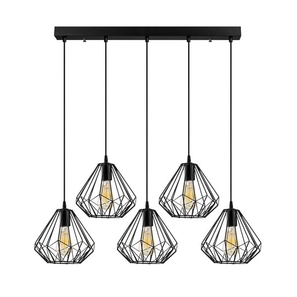 Černé závěsné svítidlo s kovovým stínidlem Diamond – Opviq lights