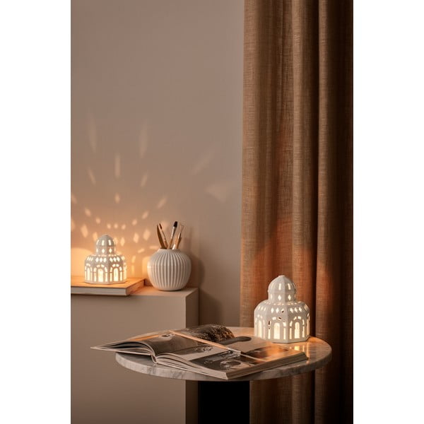 Bílý keramický vánoční svícen Kähler Design Lighthouse, ø 12 cm-image-1