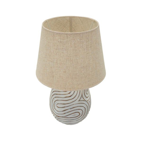 Krémová stolní lampa z polyresinu s textilním stínidlem (výška 55 cm) Oblix – Mauro Ferretti-image-2