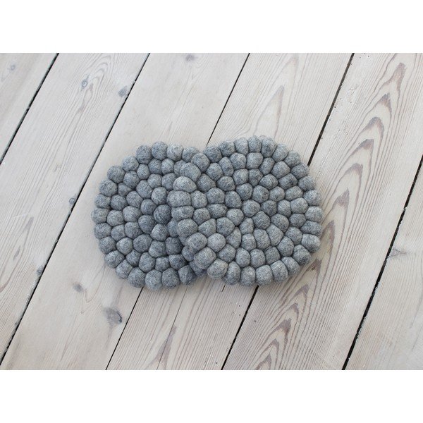 Ocelově šedý kuličkový podtácek z vlny Wooldot Ball Coaster, ⌀ 20 cm-image-2