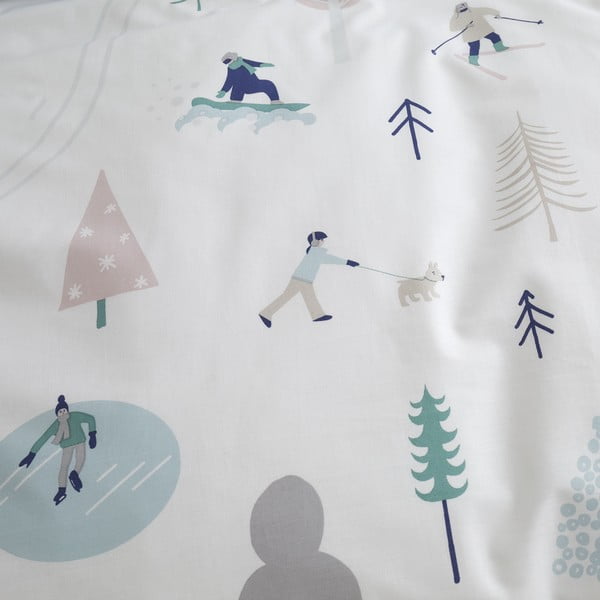 Bílé bavlněné povlečení na dvoulůžko 200x200 cm Winter Fun – Bianca-image-4