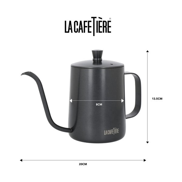 Šedá konvice na přípravu kávy z nerezové oceli 0.6 l La Cafetiere - Kitchen Craft