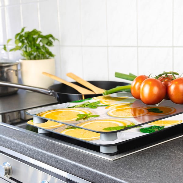 Kryty na sporák z tvrzeného skla v sadě 2 ks 52x30 cm Lemons – Wenko-image-1
