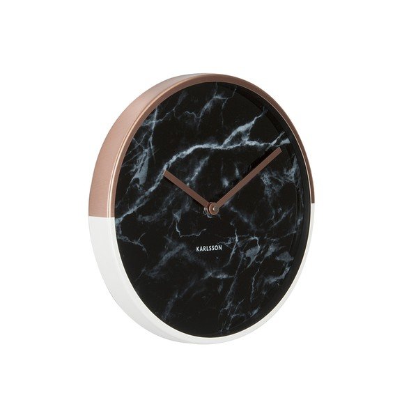 Nástěnné mramorové hodiny s ručičkami v měděné barvě Karlsson Marble Delight-image-1