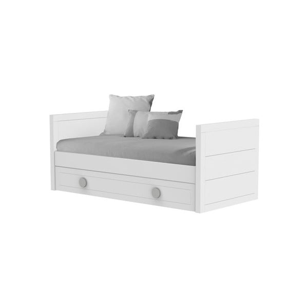 Bílá jednolůžková postel s výsuvným šuplíkem Trébol Mobiliario Sport, 90 x 190 cm