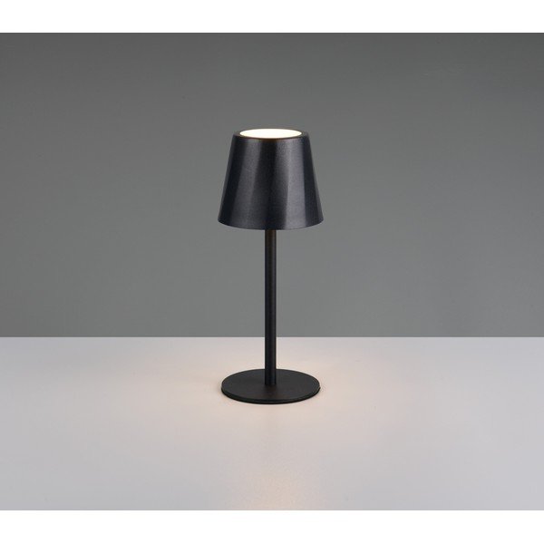 Matně černá LED stolní lampa s kovovým stínidlem (výška 21 cm) Diaz – Reality-image-1
