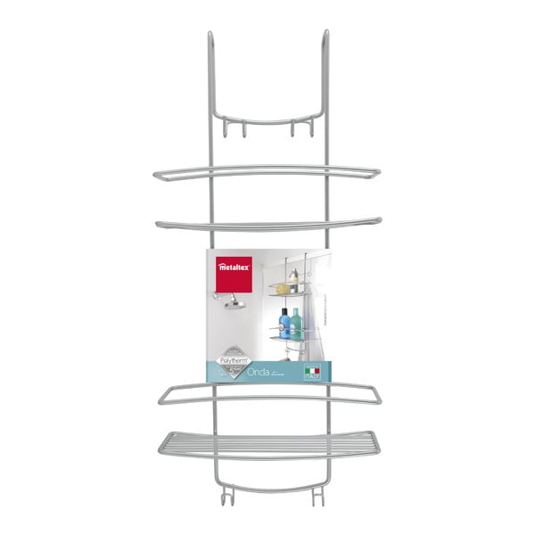 Závěsná polička do koupelny se 2 patry Metaltex Onda-image-3