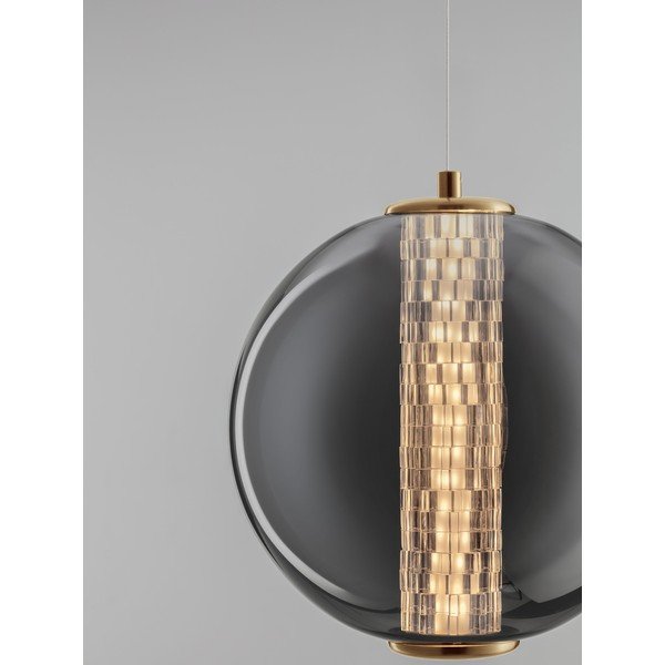 Šedé kovové LED závěsné svítidlo se skleněným stínidlem ø 22 cm Navi – Nova Luce-image-4