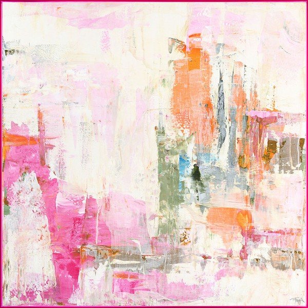 Tištěný/s ručně malovanými prvky obraz s rámem/na plátně 102x102 cm New Age Pink – Malerifabrikken