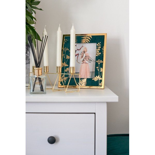 Zeleno-zlatý stolní fotorámeček Mauro Ferretti Glam, 15 x 20 cm-image-1