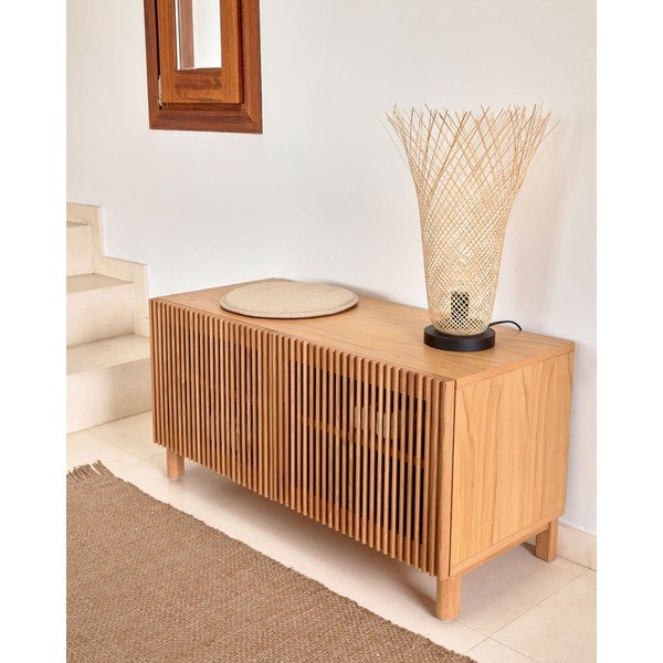 Botník v dekoru dubu s lavicí v přírodní barvě Beyla – Kave Home-image-3