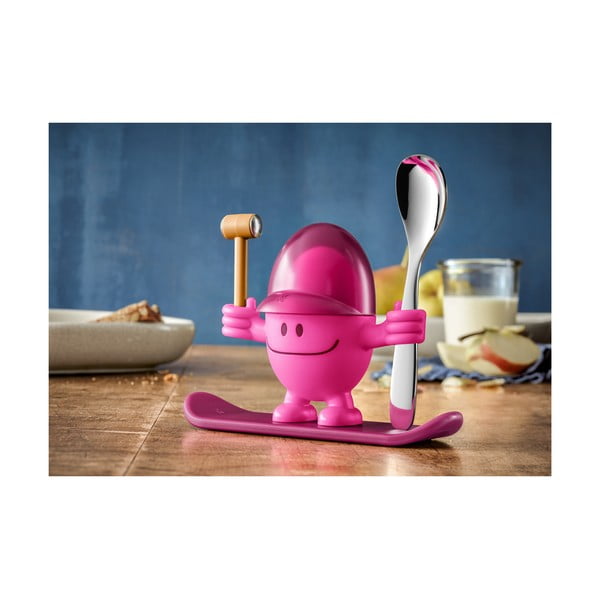Červeno-růžový stojánek na vajíčko s lžičkou WMF Cromargan® Mc Egg-image-1