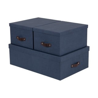 Sada 3 modrých úložných krabic Bigso Box of Sweden Inge