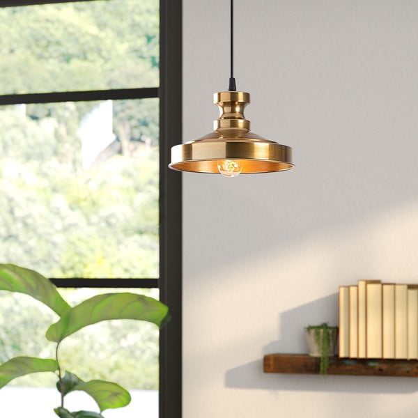 Závěsné svítidlo ve zlaté barvě s kovovým stínidlem ø 22 cm Berceste – Opviq lights-image-1